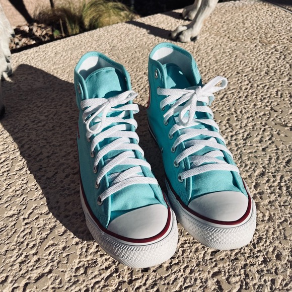 NWOB Converse Chuck Taylor All Star High Top Aqua Blue Personalized Women Size 9 - Picture 3 of 9